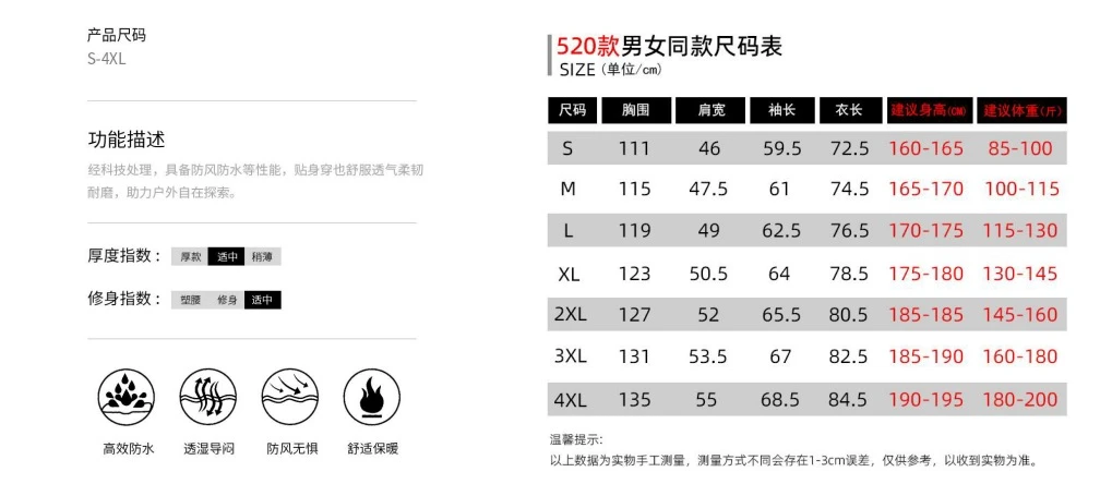 尺码与产品信息 · 第21页